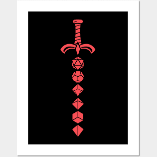 Red Polyhedral Dice Sword of the Warrior Posters and Art